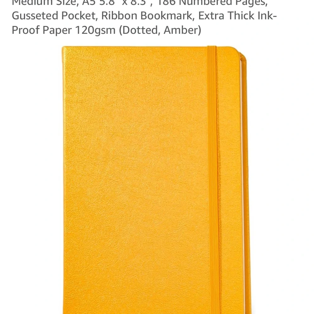 NWT Minimalism Art Premium Hard Cover Dotted Notebook in Amber 186 Pages